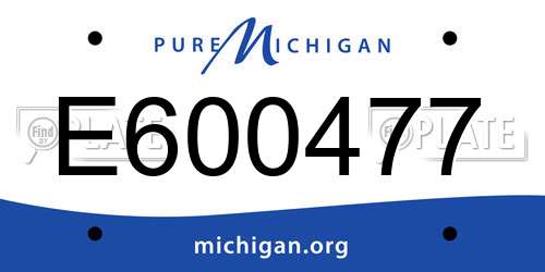 E600477 Michigan License Plate