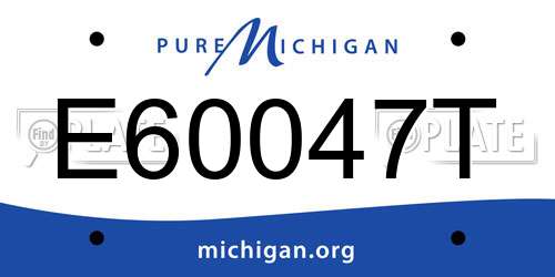 E60047T Michigan License Plate