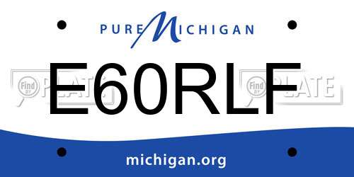 E60RLF Michigan License Plate