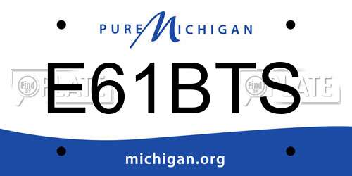 E61BTS Michigan License Plate