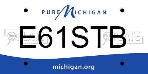 E61STB Michigan License Plate
