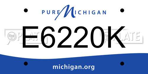 E6220K Michigan License Plate