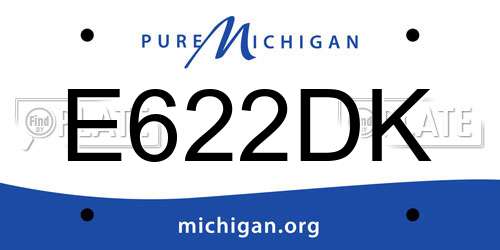 E622DK Michigan License Plate