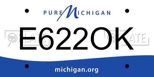E622OK Michigan License Plate