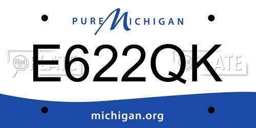 E622QK Michigan License Plate