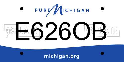 E626OB Michigan License Plate
