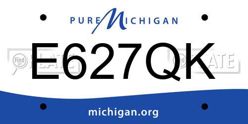 E627QK Michigan License Plate