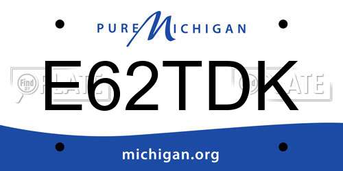 E62TDK Michigan License Plate