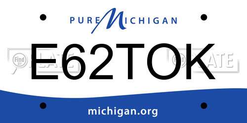 E62TOK Michigan License Plate