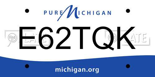 E62TQK Michigan License Plate