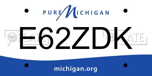 E62ZDK Michigan License Plate