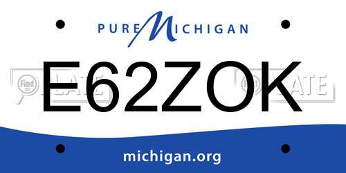 E62ZOK Michigan License Plate