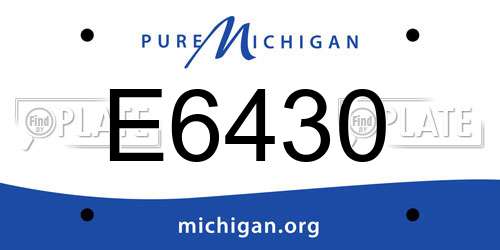 E6430 Michigan License Plate
