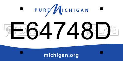E64748D Michigan License Plate