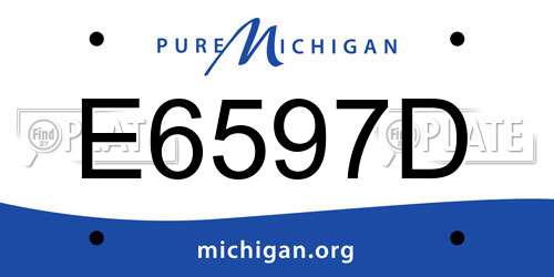 E6597D Michigan License Plate