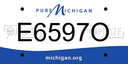 E6597O Michigan License Plate