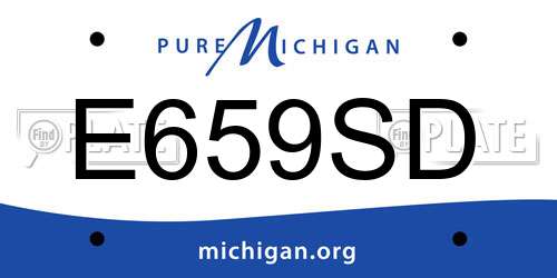 E659SD Michigan License Plate