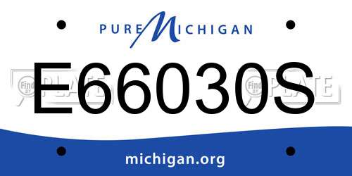 E66030S Michigan License Plate