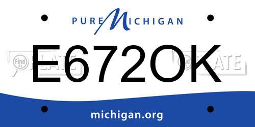 E672OK Michigan License Plate