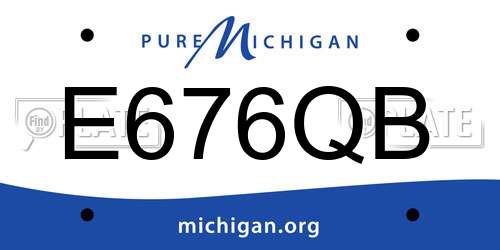 E676QB Michigan License Plate
