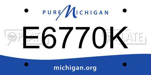 E6770K Michigan License Plate