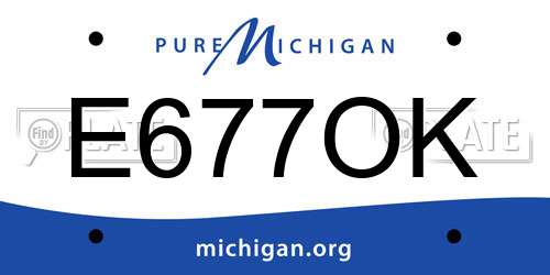 E677OK Michigan License Plate