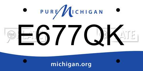 E677QK Michigan License Plate