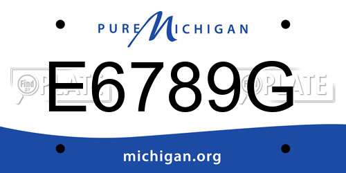 E6789G Michigan License Plate