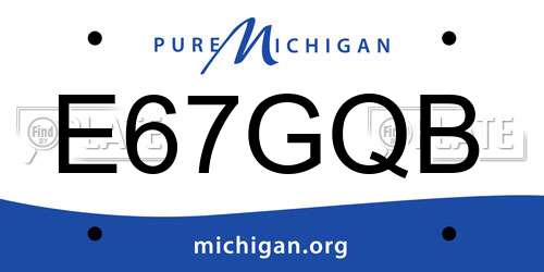 E67GQB Michigan License Plate