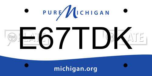 E67TDK Michigan License Plate