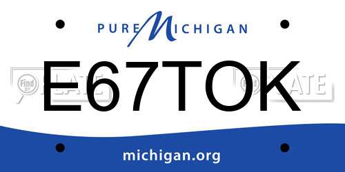 E67TOK Michigan License Plate