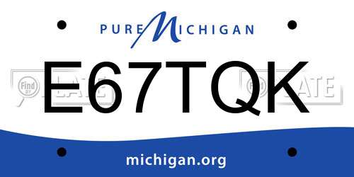 E67TQK Michigan License Plate