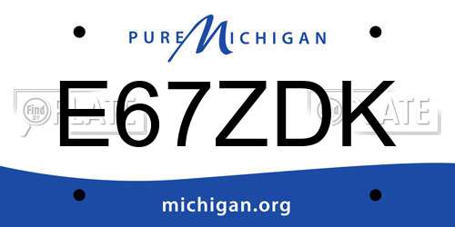 E67ZDK Michigan License Plate