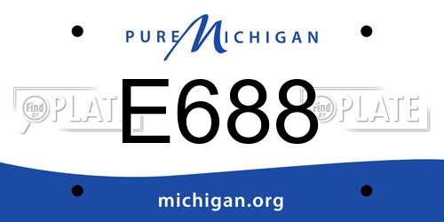 E688 Michigan License Plate