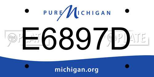 E6897D Michigan License Plate