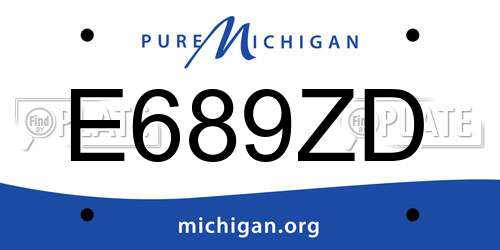 E689ZD Michigan License Plate