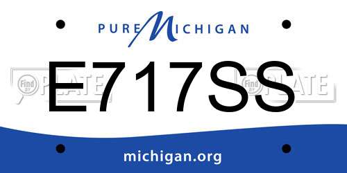 E717SS Michigan License Plate