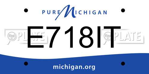 E718IT Michigan License Plate