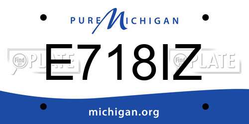 E718IZ Michigan License Plate