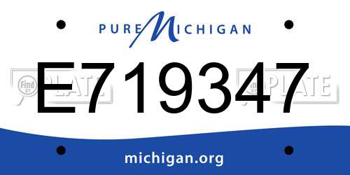 E719347 Michigan License Plate