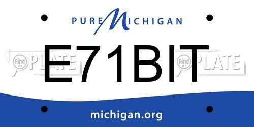 E71BIT Michigan License Plate