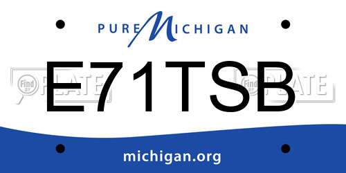 E71TSB Michigan License Plate