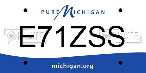 E71ZSS Michigan License Plate