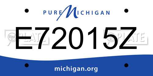 E72015Z Michigan License Plate