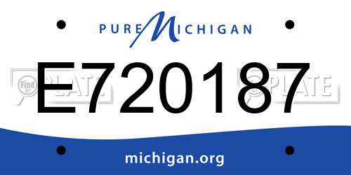 E720187 Michigan License Plate