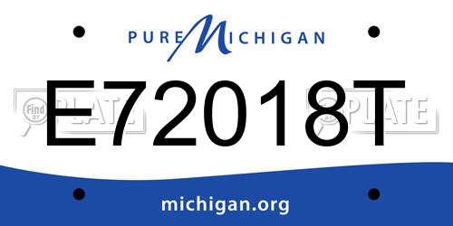 E72018T Michigan License Plate