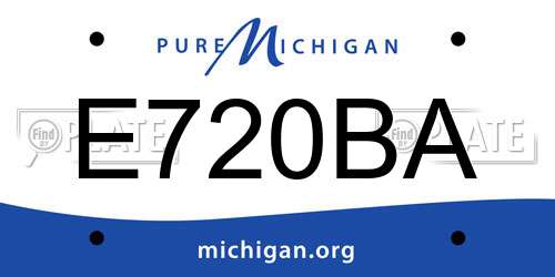 E720BA Michigan License Plate
