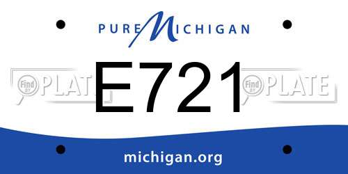 E721 Michigan License Plate