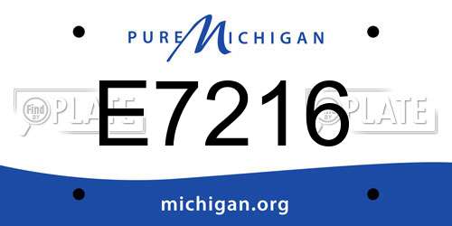 E7216 Michigan License Plate