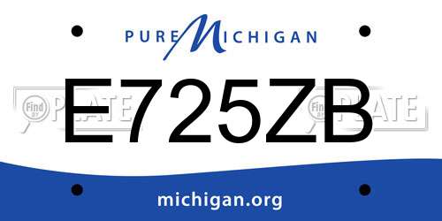E725ZB Michigan License Plate